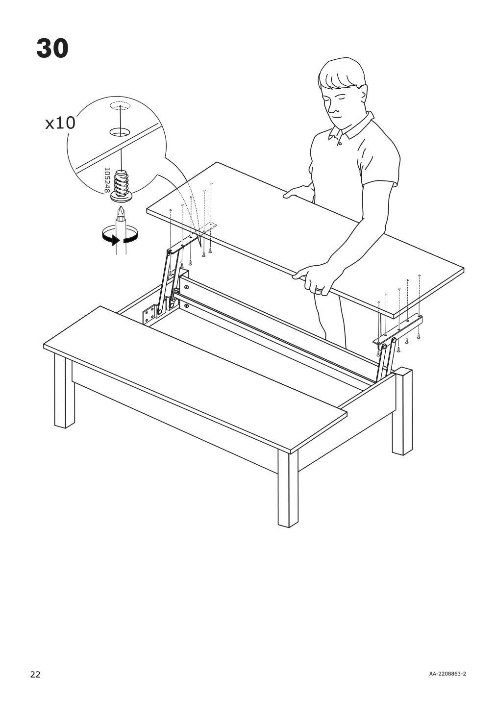 Assembly instructions for IKEA Trulstorp coffee table black brown | Page 22 - IKEA TRULSTORP coffee table 004.002.77