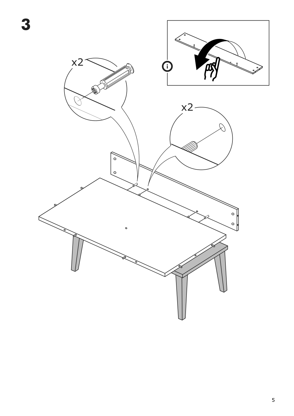 Assembly instructions for IKEA Trulstorp coffee table black brown | Page 5 - IKEA TRULSTORP coffee table 004.002.77