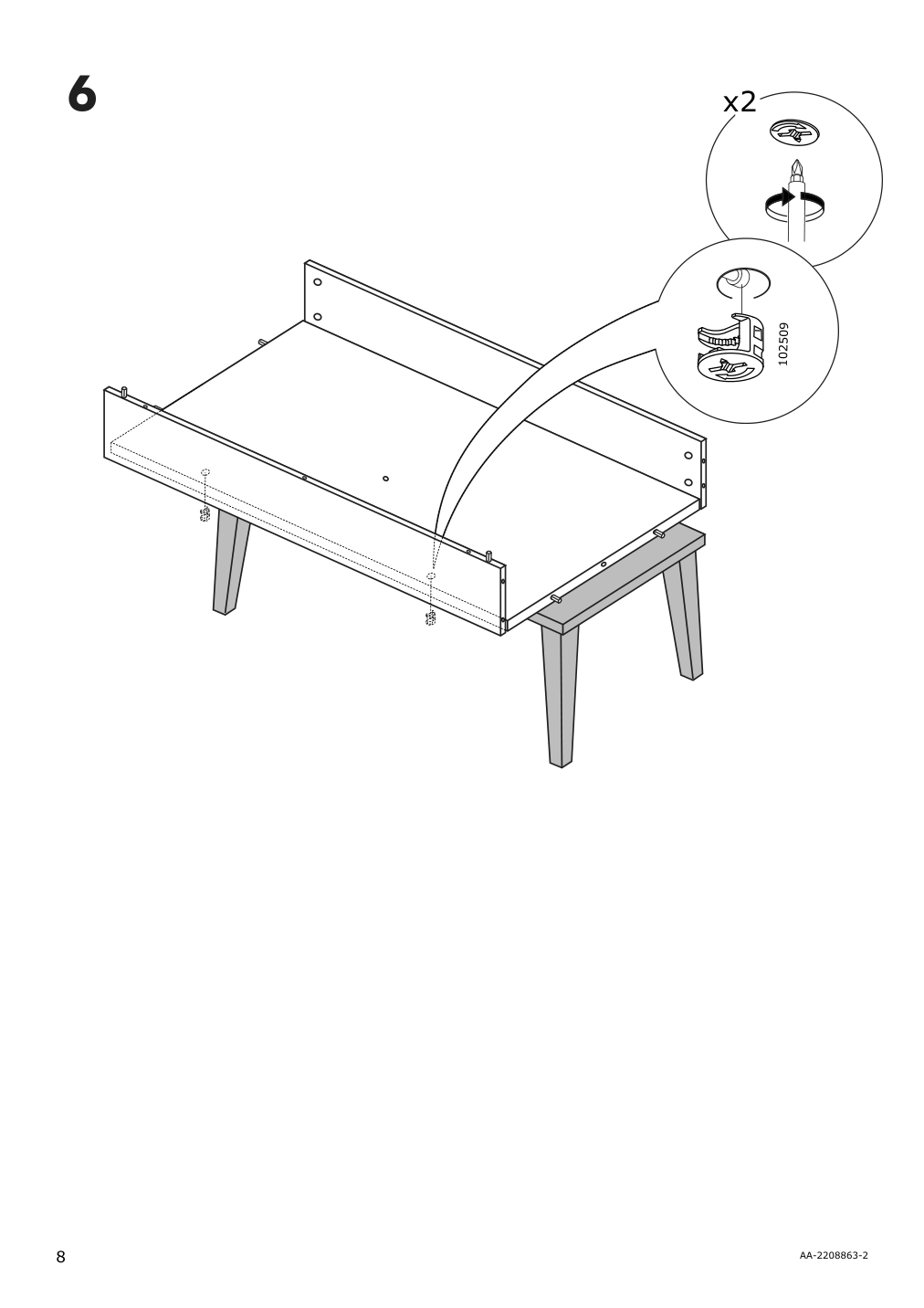 Assembly instructions for IKEA Trulstorp coffee table black brown | Page 8 - IKEA TRULSTORP coffee table 004.002.77