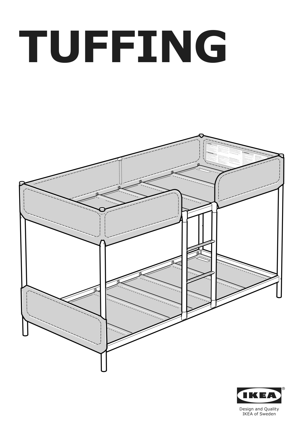 Assembly instructions for IKEA Tuffing bunk bed frame dark gray | Page 1 - IKEA TUFFING bunk bed frame 002.392.33