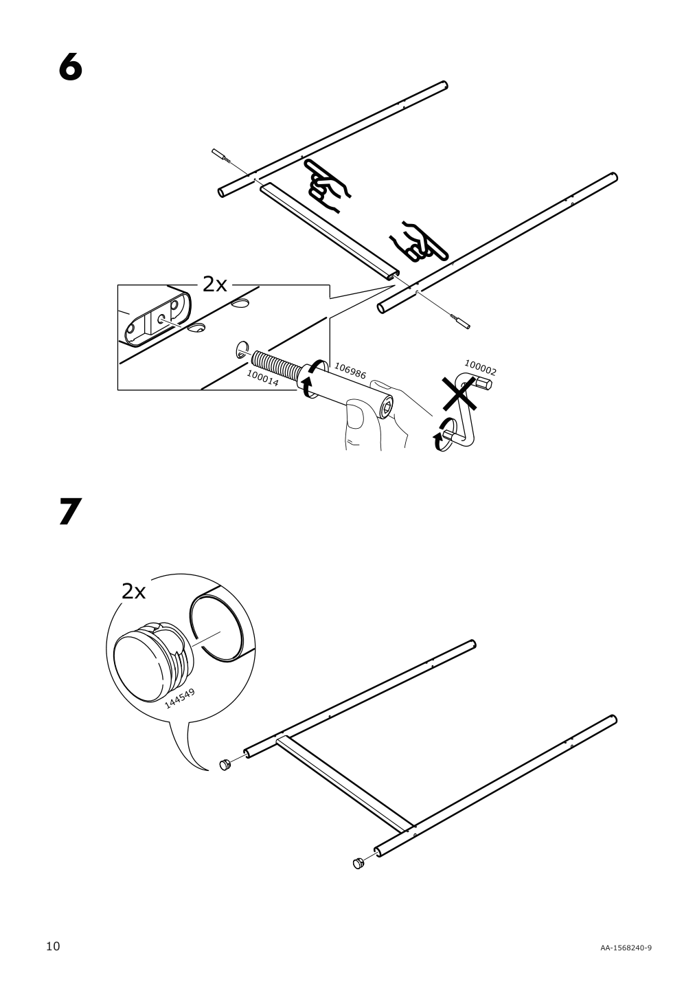 Assembly instructions for IKEA Tuffing bunk bed frame dark gray | Page 10 - IKEA TUFFING bunk bed frame 002.392.33