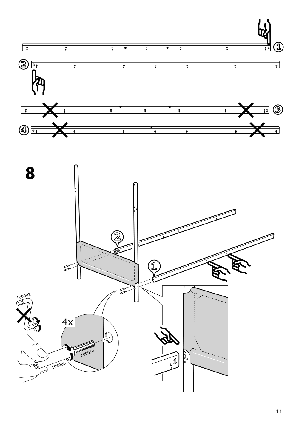 Assembly instructions for IKEA Tuffing bunk bed frame dark gray | Page 11 - IKEA TUFFING bunk bed frame 002.392.33