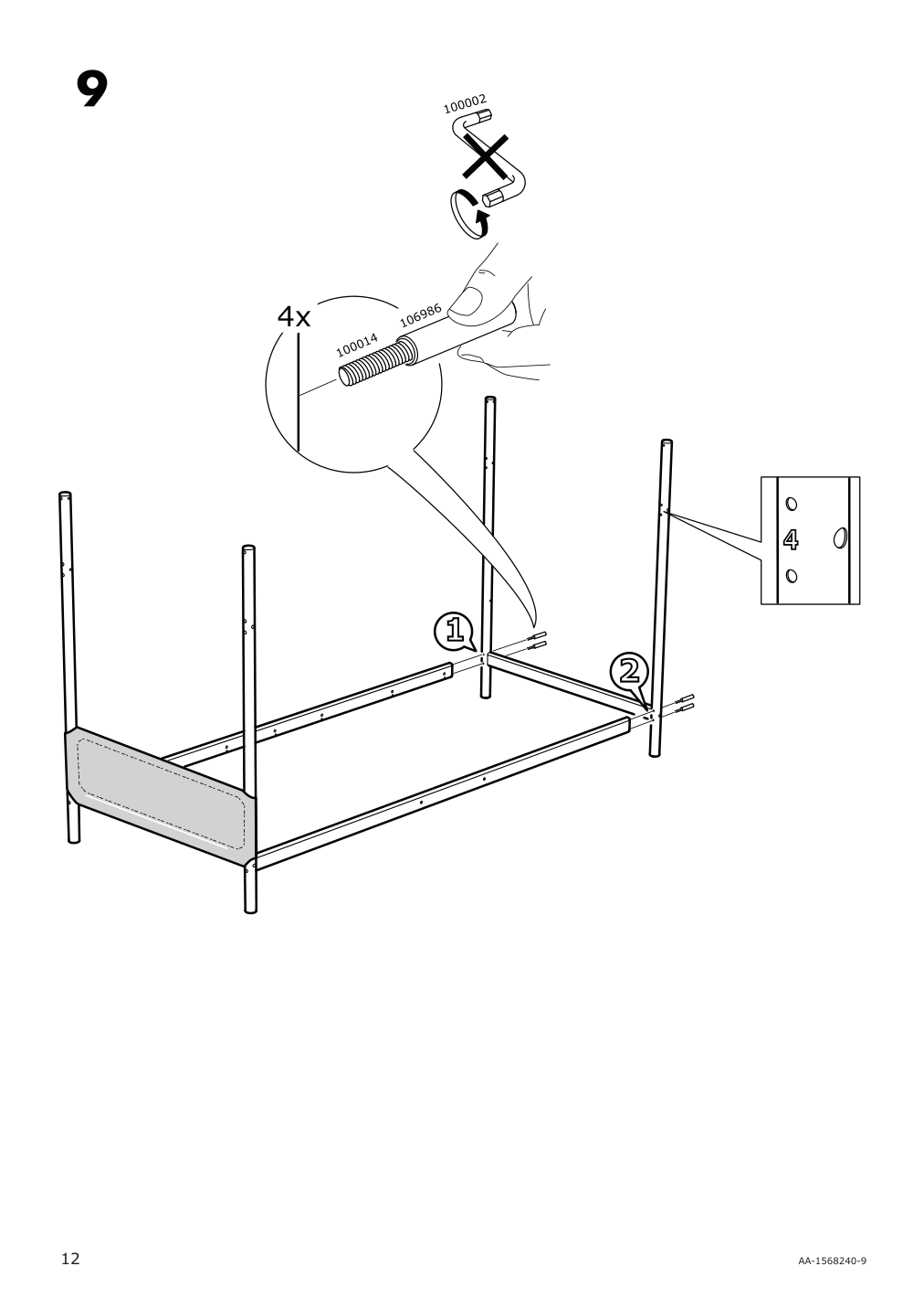 Assembly instructions for IKEA Tuffing bunk bed frame dark gray | Page 12 - IKEA TUFFING bunk bed frame 002.392.33