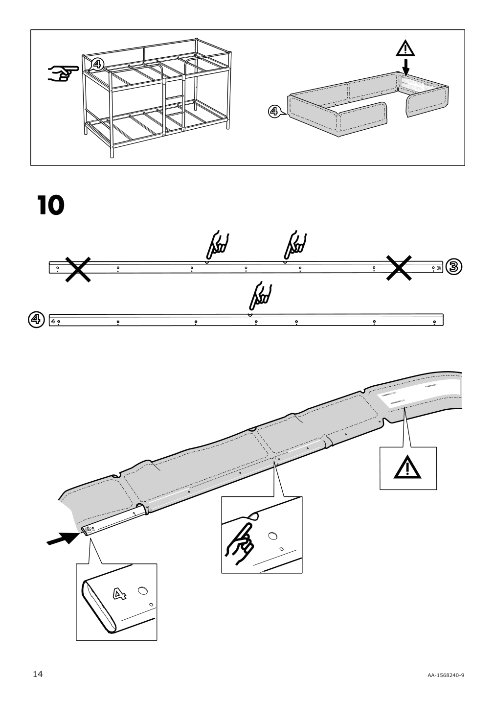 Assembly instructions for IKEA Tuffing bunk bed frame dark gray | Page 14 - IKEA TUFFING bunk bed frame 002.392.33