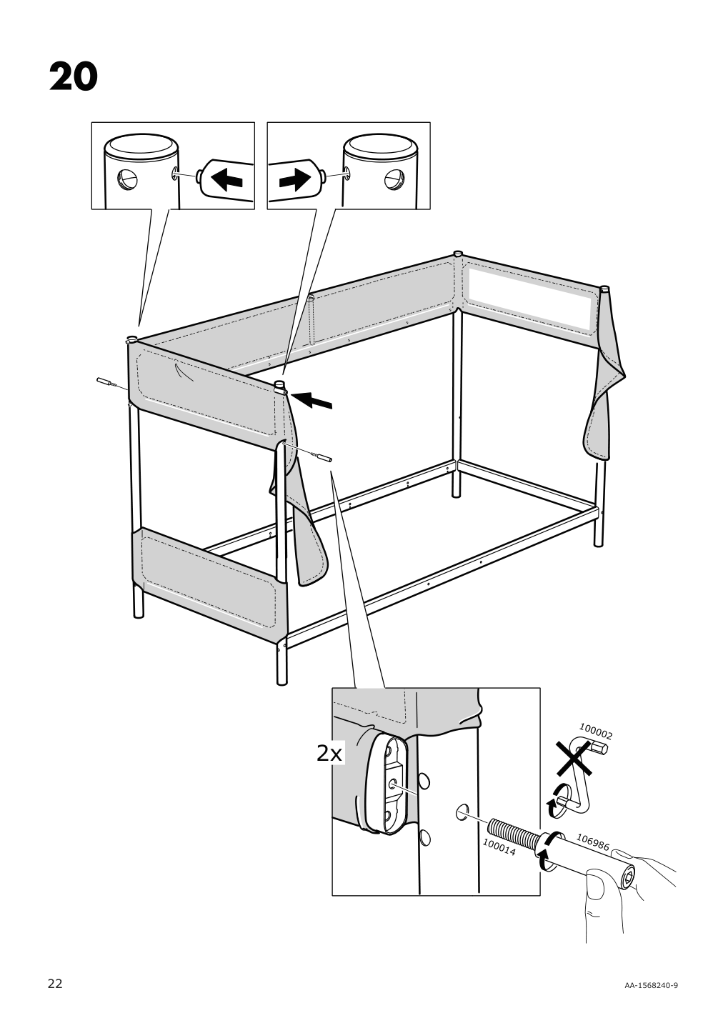 Assembly instructions for IKEA Tuffing bunk bed frame dark gray | Page 22 - IKEA TUFFING bunk bed frame 002.392.33