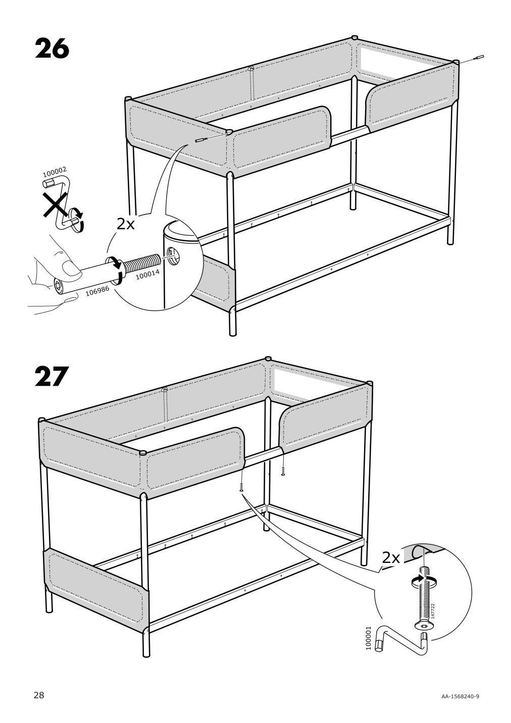 Assembly instructions for IKEA Tuffing bunk bed frame dark gray | Page 28 - IKEA TUFFING bunk bed frame 002.392.33