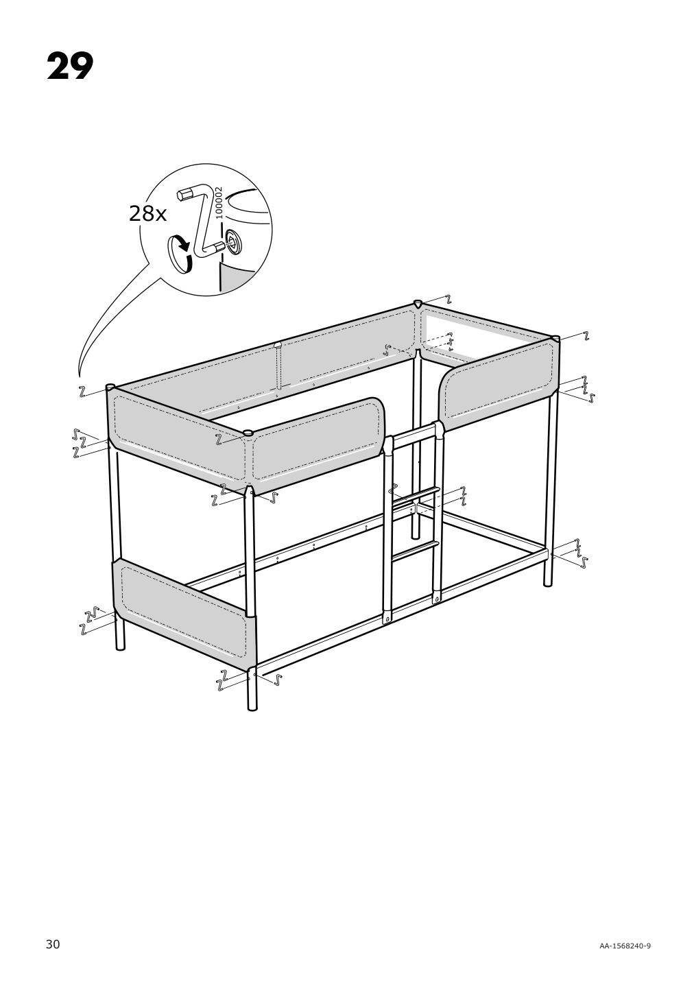 Assembly instructions for IKEA Tuffing bunk bed frame dark gray | Page 30 - IKEA TUFFING bunk bed frame 002.392.33