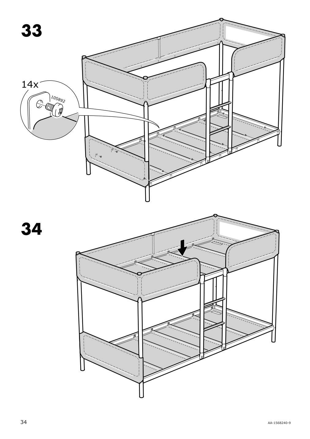 Assembly instructions for IKEA Tuffing bunk bed frame dark gray | Page 34 - IKEA TUFFING bunk bed frame 002.392.33