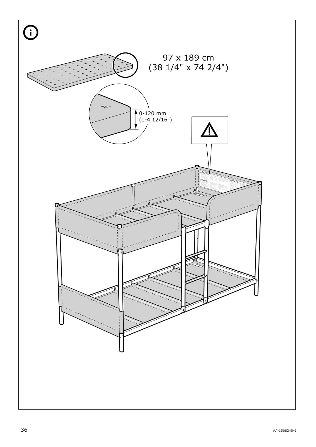 Assembly instructions for IKEA Tuffing bunk bed frame dark gray | Page 36 - IKEA TUFFING bunk bed frame 002.392.33