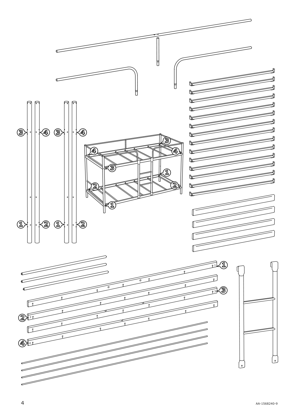 Assembly instructions for IKEA Tuffing bunk bed frame dark gray | Page 4 - IKEA TUFFING bunk bed frame 002.392.33