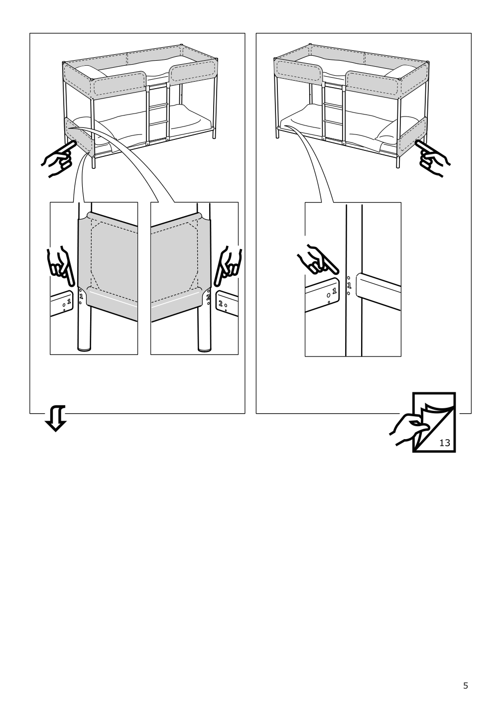 Assembly instructions for IKEA Tuffing bunk bed frame dark gray | Page 5 - IKEA TUFFING bunk bed frame 002.392.33