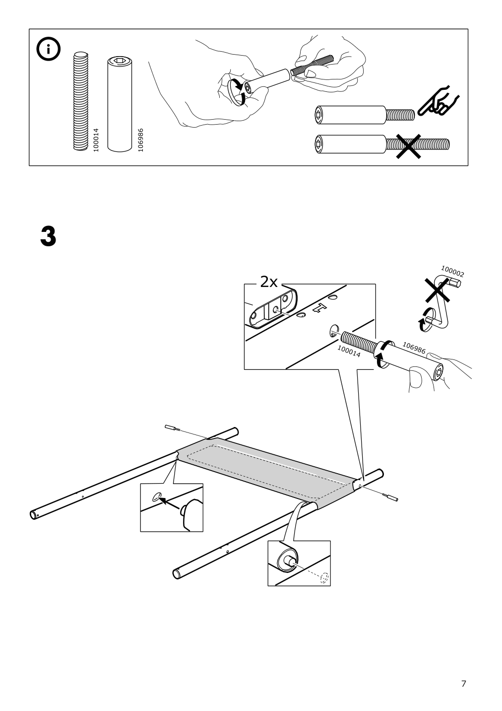 Assembly instructions for IKEA Tuffing bunk bed frame dark gray | Page 7 - IKEA TUFFING bunk bed frame 002.392.33