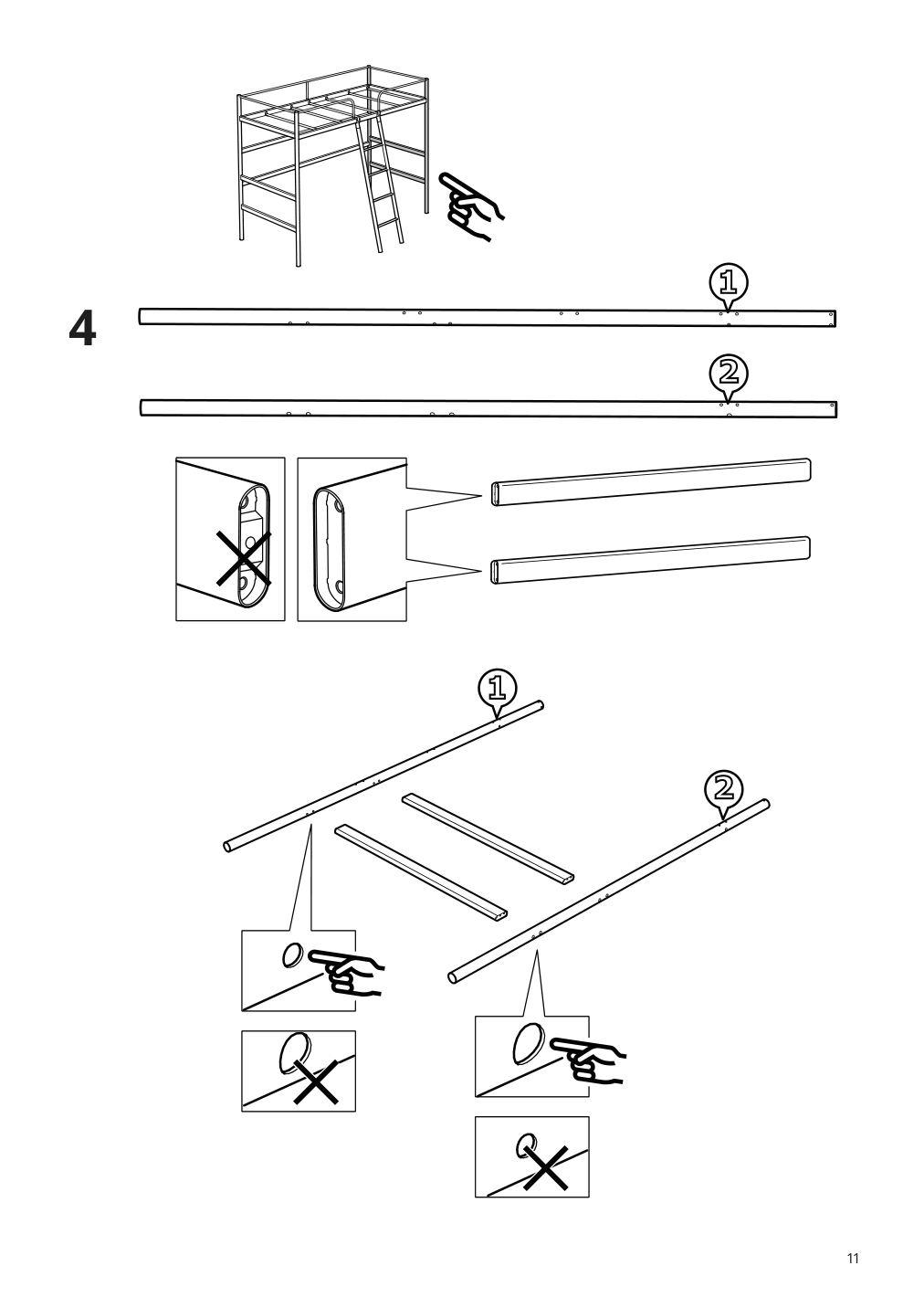 Assembly instructions for IKEA Tuffing loft bed frame dark gray | Page 11 - IKEA TUFFING loft bed frame 902.994.49