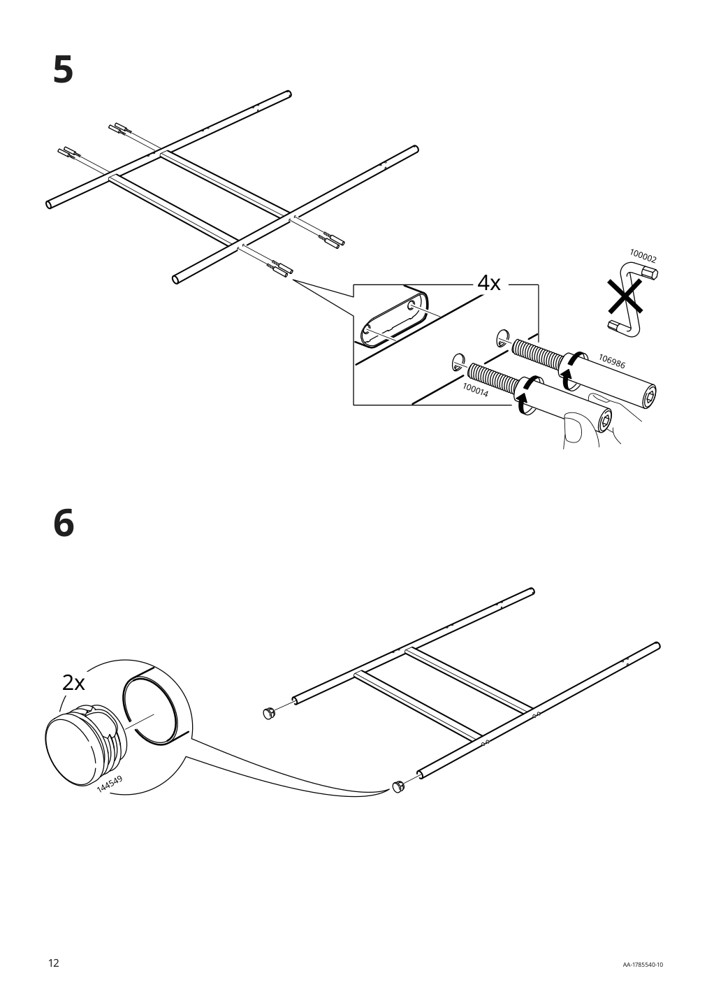 Assembly instructions for IKEA Tuffing loft bed frame dark gray | Page 12 - IKEA TUFFING loft bed frame 902.994.49