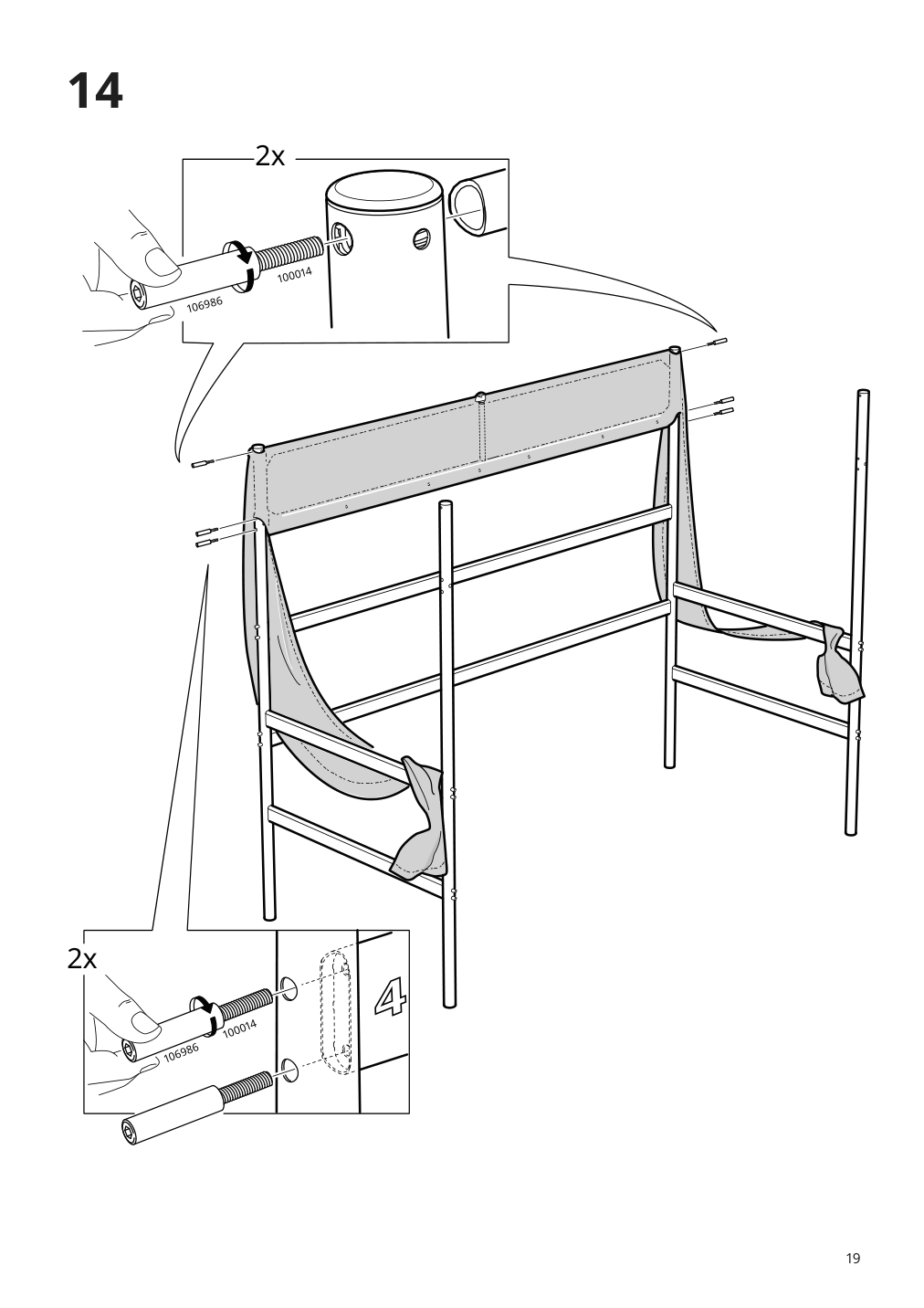 Assembly instructions for IKEA Tuffing loft bed frame dark gray | Page 19 - IKEA TUFFING loft bed frame 902.994.49