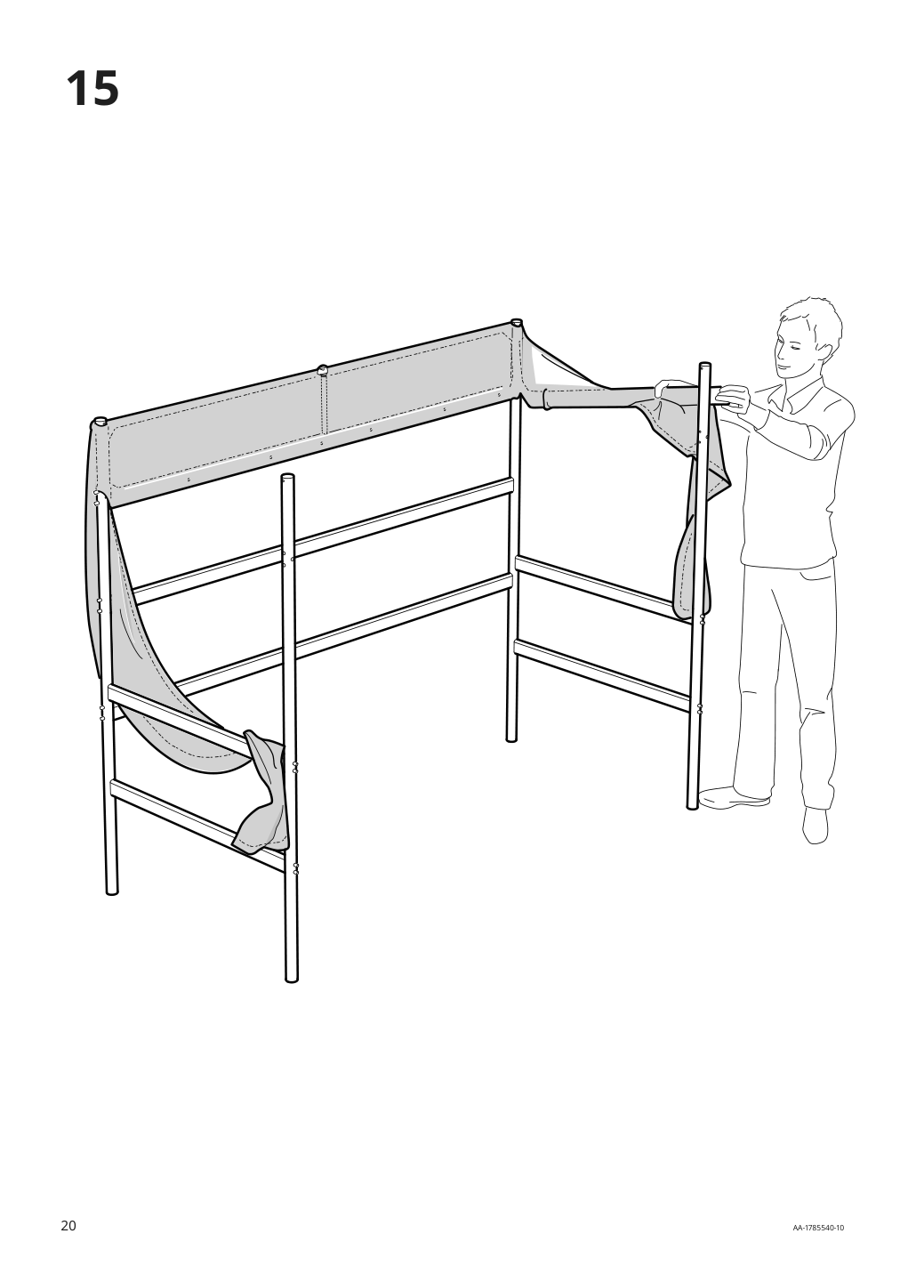 Assembly instructions for IKEA Tuffing loft bed frame dark gray | Page 20 - IKEA TUFFING loft bed frame 902.994.49