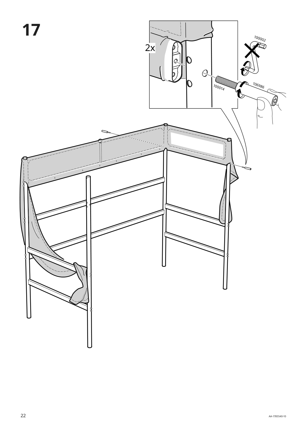 Assembly instructions for IKEA Tuffing loft bed frame dark gray | Page 22 - IKEA TUFFING loft bed frame 902.994.49