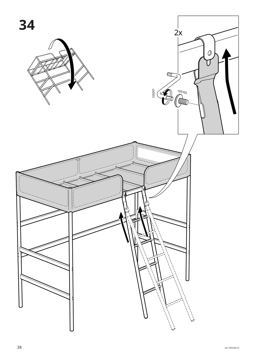 Assembly instructions for IKEA Tuffing loft bed frame dark gray | Page 38 - IKEA TUFFING loft bed frame 902.994.49