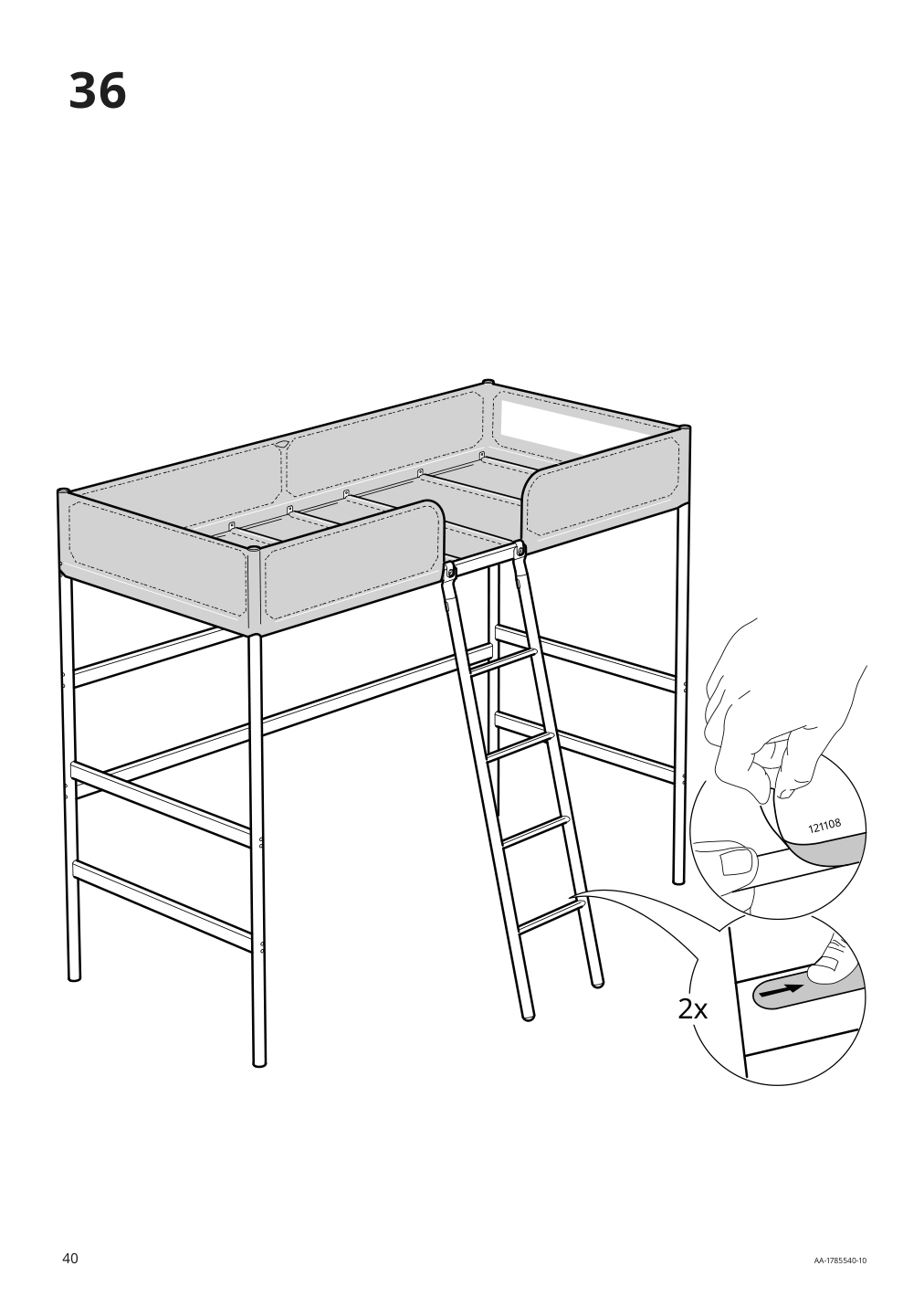 Assembly instructions for IKEA Tuffing loft bed frame dark gray | Page 40 - IKEA TUFFING loft bed frame 902.994.49