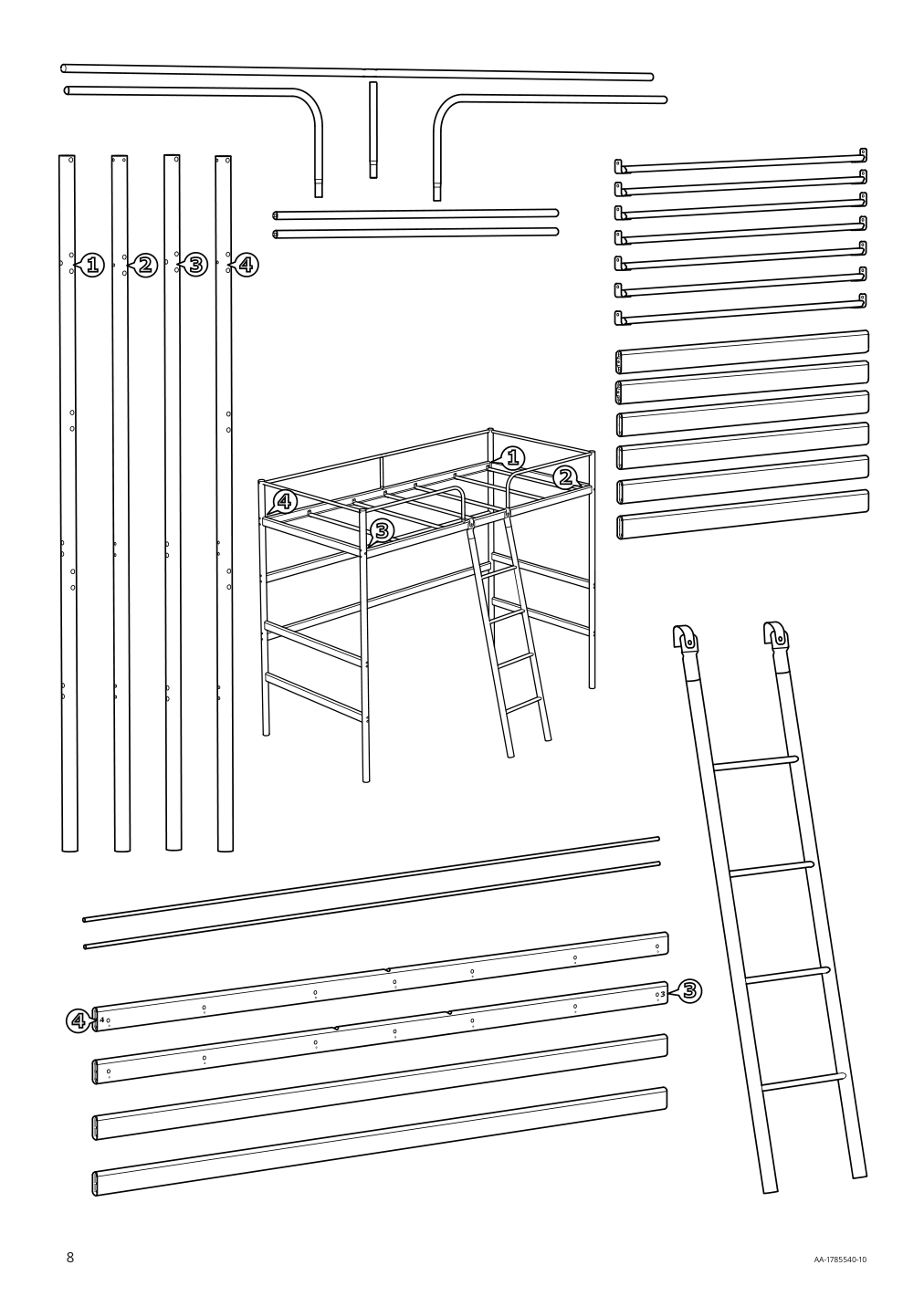 Assembly instructions for IKEA Tuffing loft bed frame dark gray | Page 8 - IKEA TUFFING loft bed frame 902.994.49