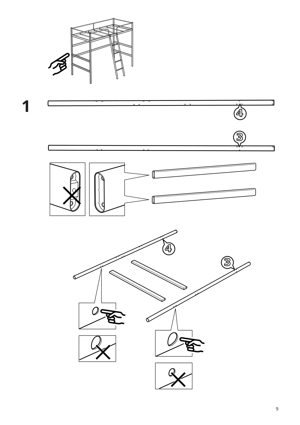 Assembly instructions for IKEA Tuffing loft bed frame dark gray | Page 9 - IKEA TUFFING loft bed frame 902.994.49