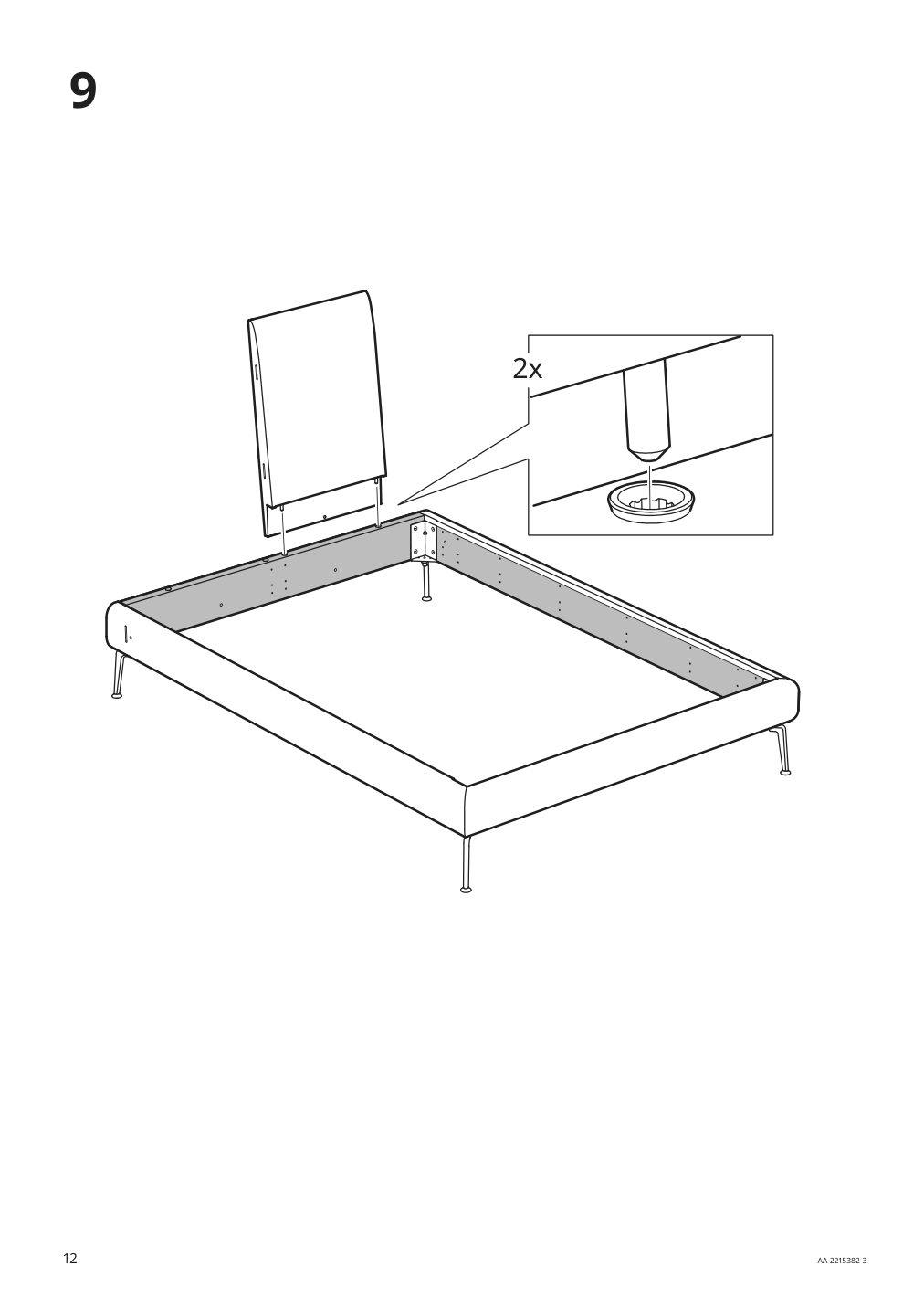 Assembly instructions for IKEA Tufjord upholstered bed frame djuparp dark green | Page 12 - IKEA TUFJORD upholstered bed frame 104.464.11