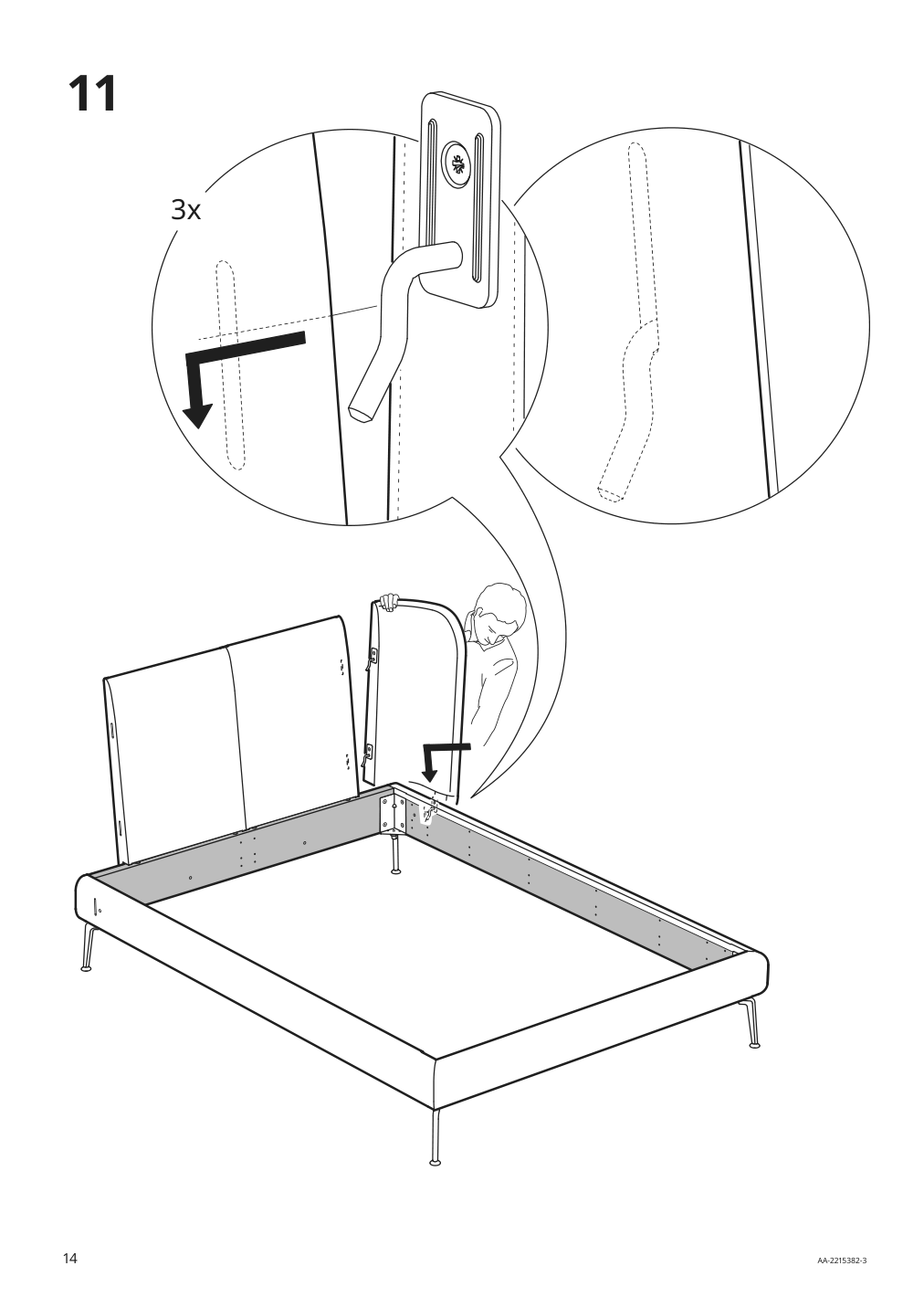 Assembly instructions for IKEA Tufjord upholstered bed frame djuparp dark green | Page 14 - IKEA TUFJORD upholstered bed frame 104.464.11