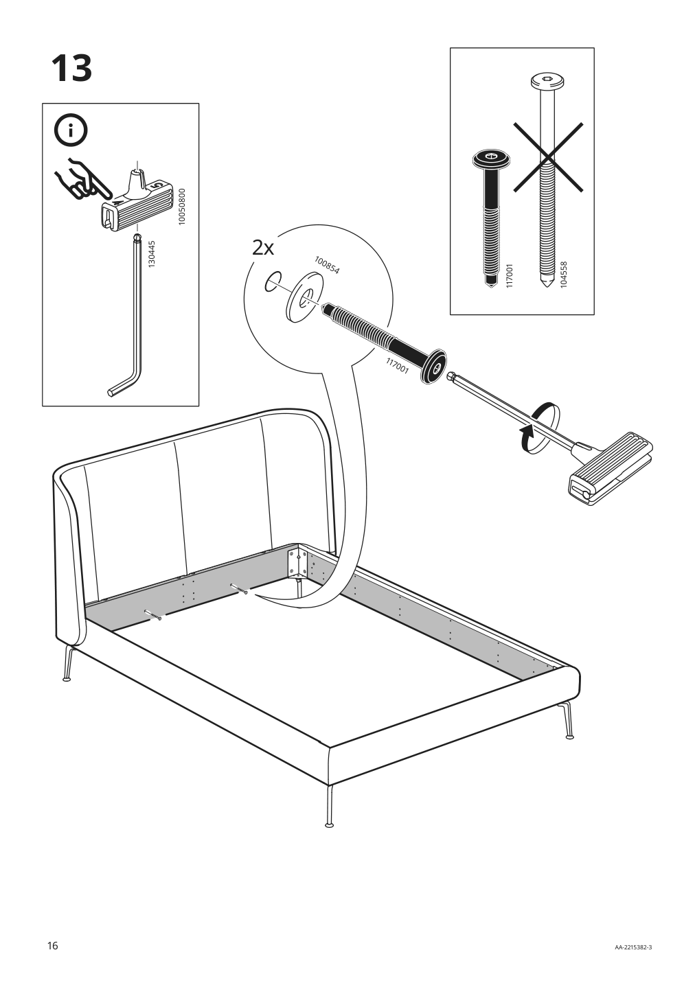 Assembly instructions for IKEA Tufjord upholstered bed frame djuparp dark green | Page 16 - IKEA TUFJORD upholstered bed frame 104.464.11