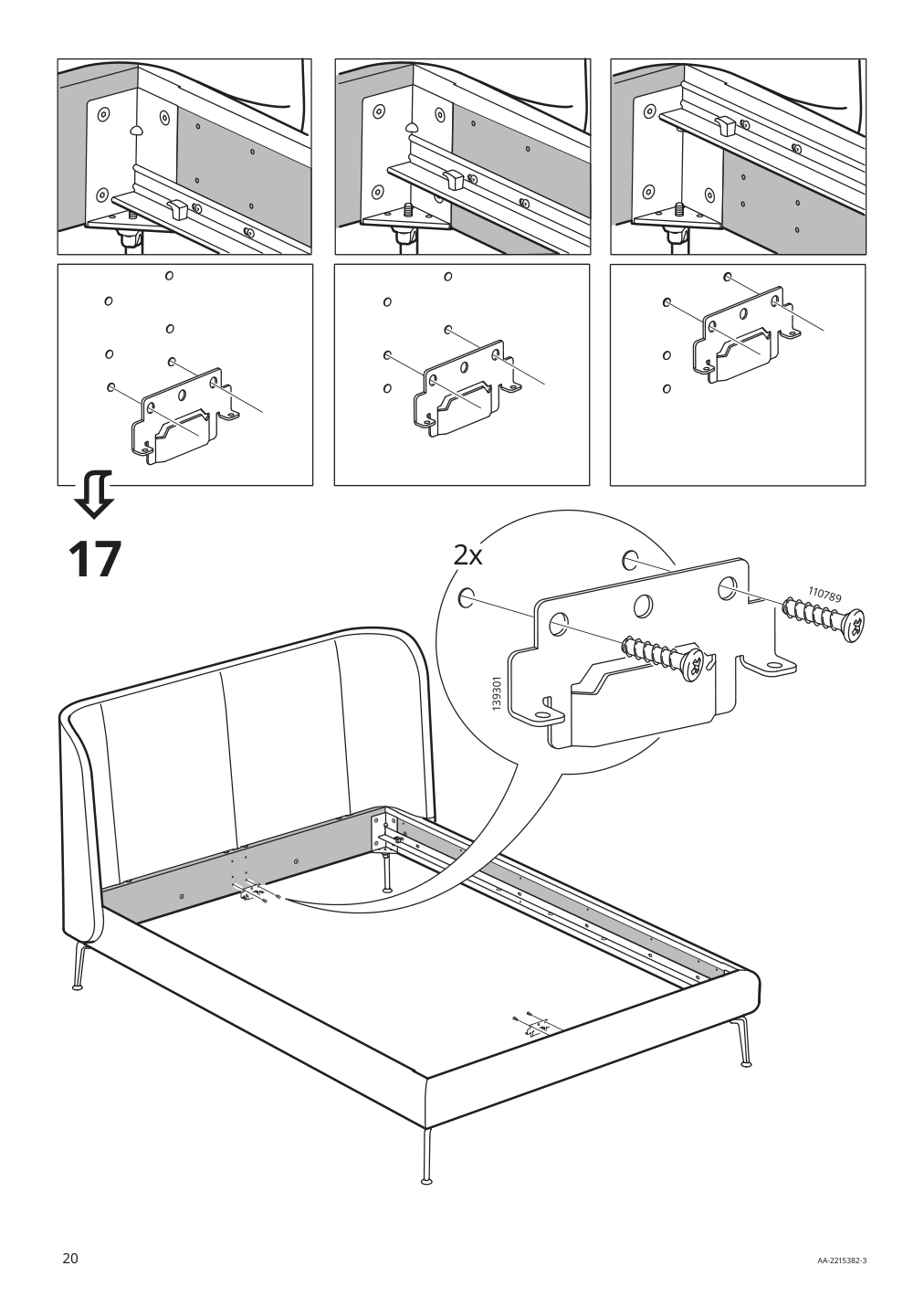 Assembly instructions for IKEA Tufjord upholstered bed frame djuparp dark green | Page 20 - IKEA TUFJORD upholstered bed frame 104.464.11