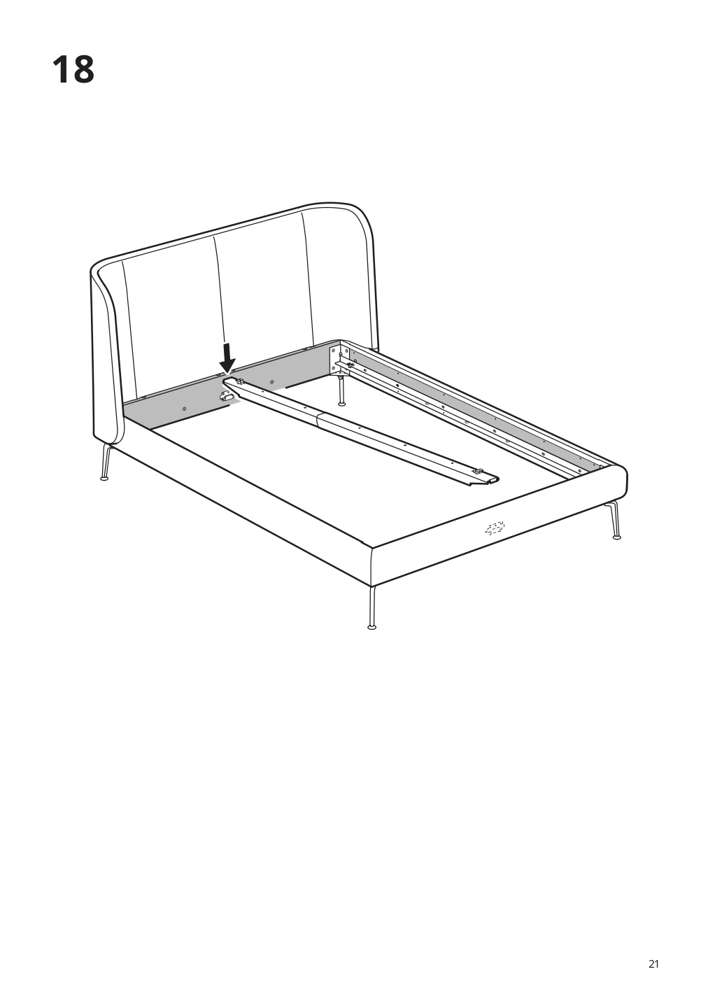 Assembly instructions for IKEA Tufjord upholstered bed frame djuparp dark green | Page 21 - IKEA TUFJORD upholstered bed frame 104.464.11