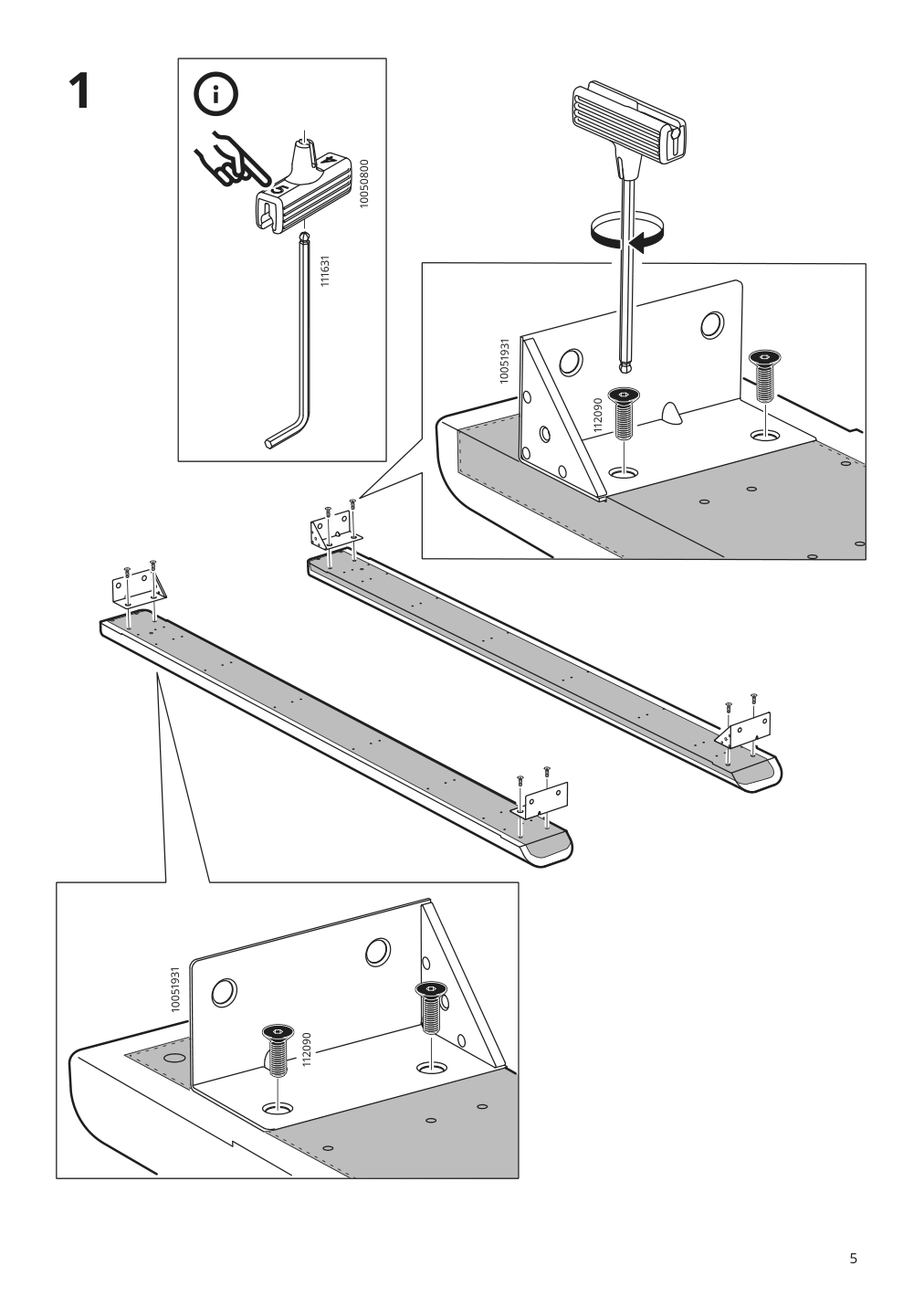 Assembly instructions for IKEA Tufjord upholstered bed frame djuparp dark green | Page 5 - IKEA TUFJORD upholstered bed frame 104.464.11