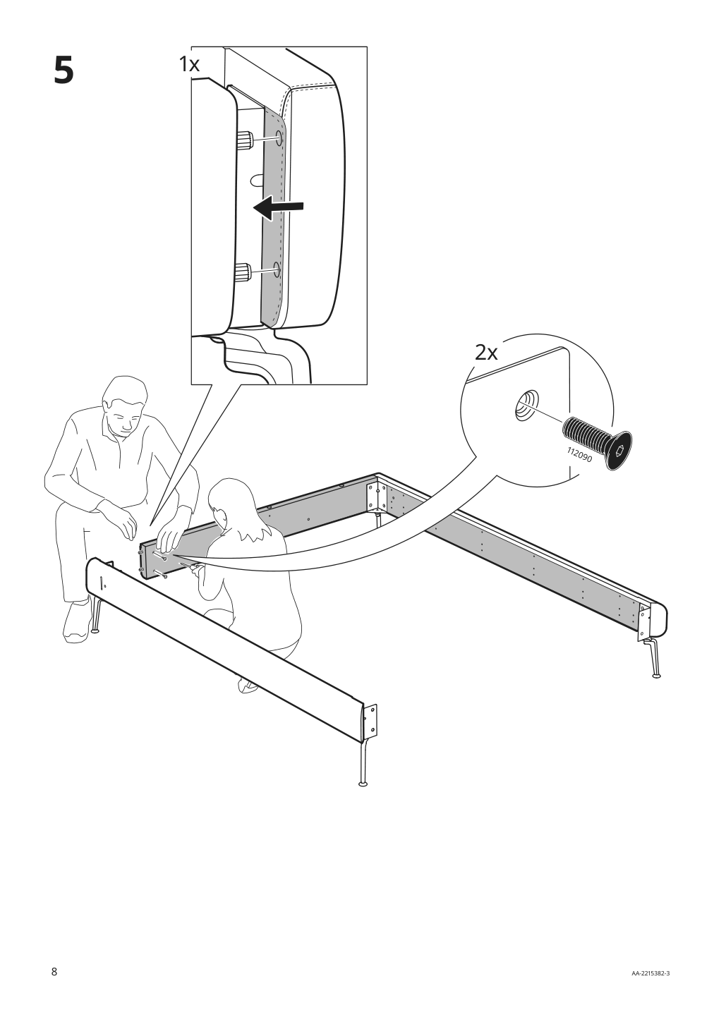 Assembly instructions for IKEA Tufjord upholstered bed frame djuparp dark green | Page 8 - IKEA TUFJORD upholstered bed frame 104.464.11