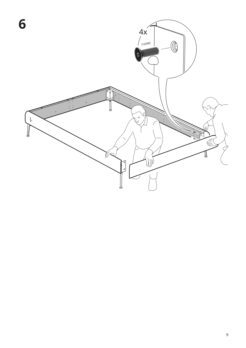 Assembly instructions for IKEA Tufjord upholstered bed frame djuparp dark green | Page 9 - IKEA TUFJORD upholstered bed frame 104.464.11