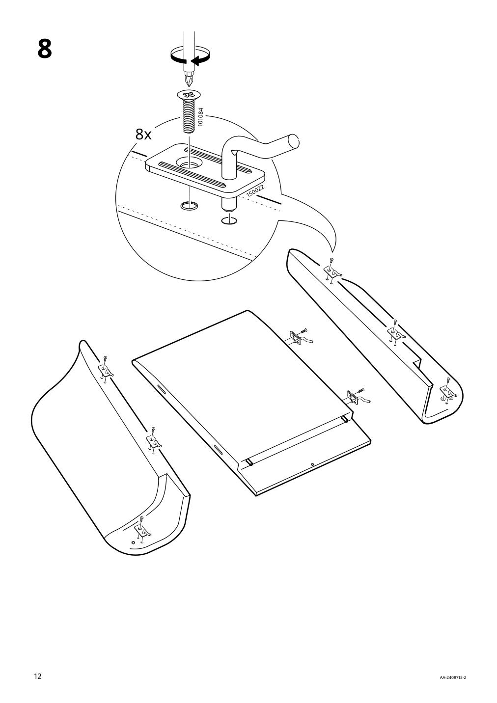 Assembly instructions for IKEA Tufjord upholstered bed frame tallmyra black blue | Page 12 - IKEA TUFJORD upholstered bed frame 205.724.99