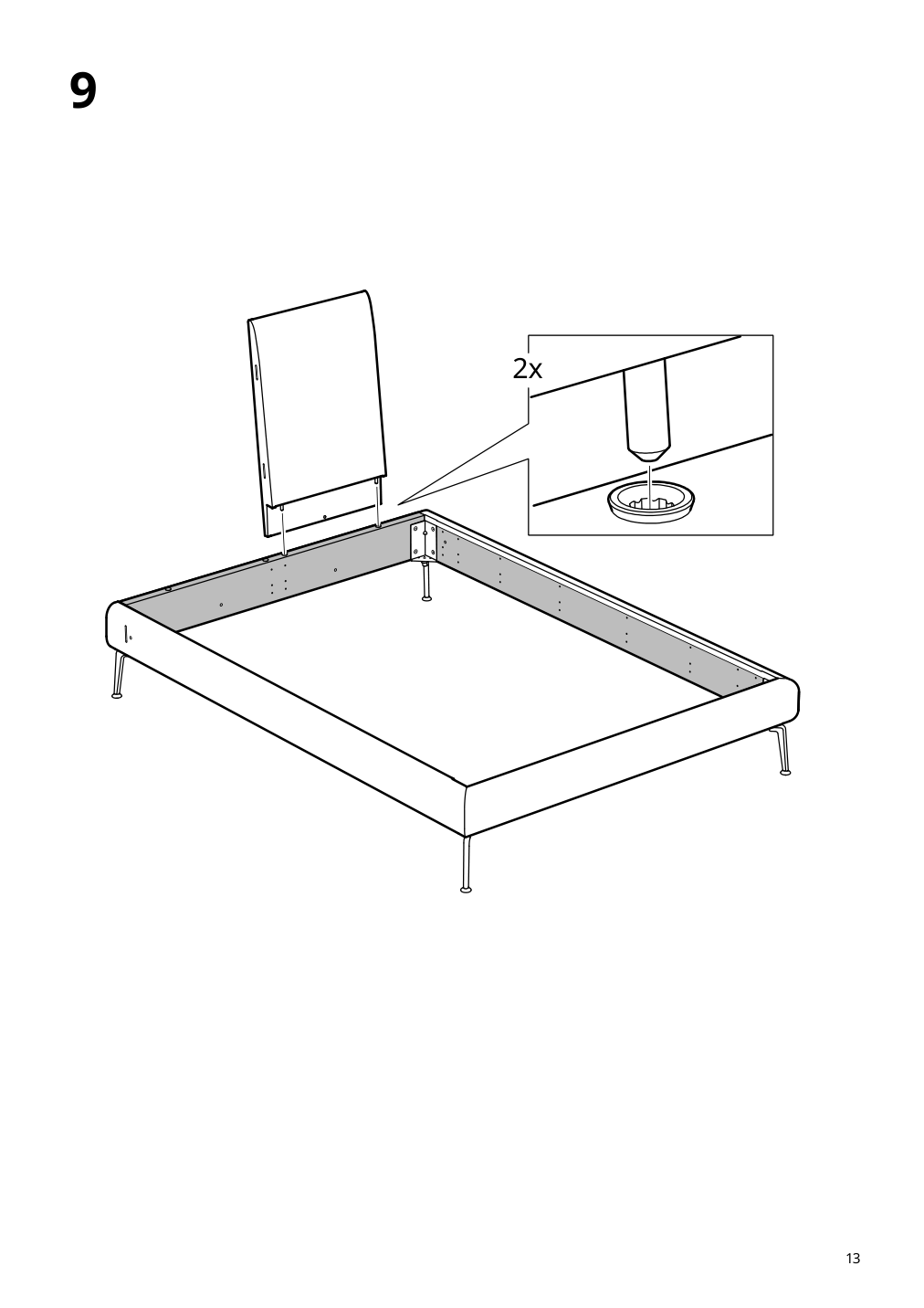 Assembly instructions for IKEA Tufjord upholstered bed frame tallmyra black blue | Page 13 - IKEA TUFJORD upholstered bed frame 205.724.99