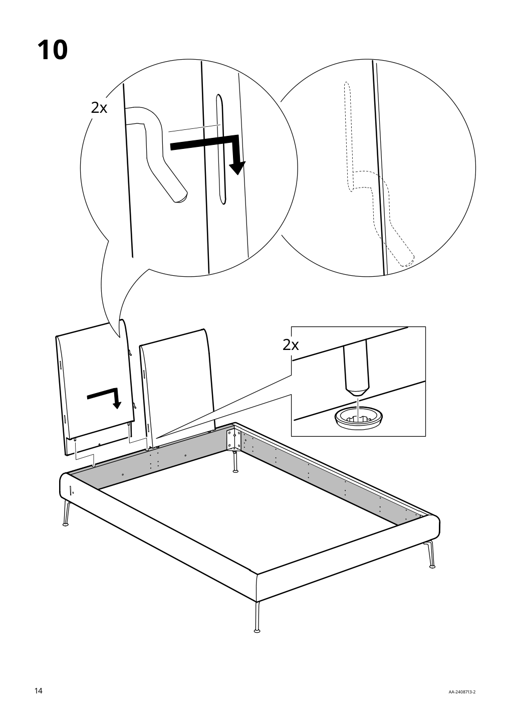 Assembly instructions for IKEA Tufjord upholstered bed frame tallmyra black blue | Page 14 - IKEA TUFJORD upholstered bed frame 995.553.07