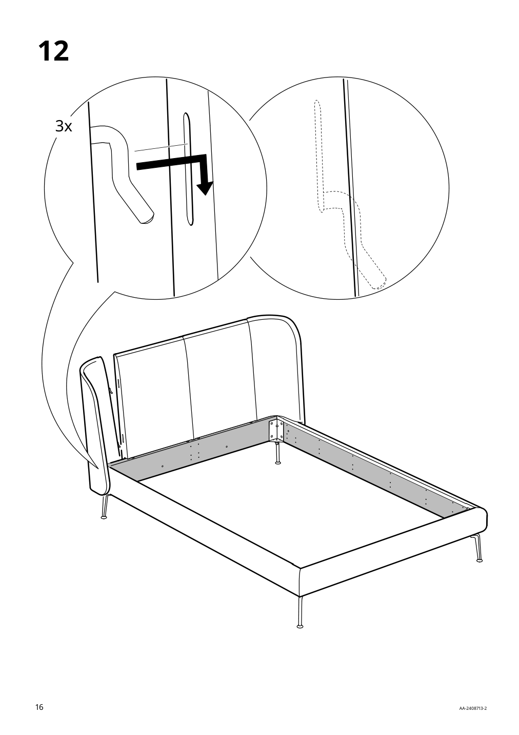 Assembly instructions for IKEA Tufjord upholstered bed frame tallmyra black blue | Page 16 - IKEA TUFJORD upholstered bed frame 205.724.99