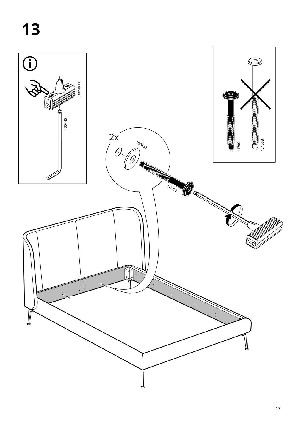 Assembly instructions for IKEA Tufjord upholstered bed frame tallmyra black blue | Page 17 - IKEA TUFJORD upholstered bed frame 205.724.99