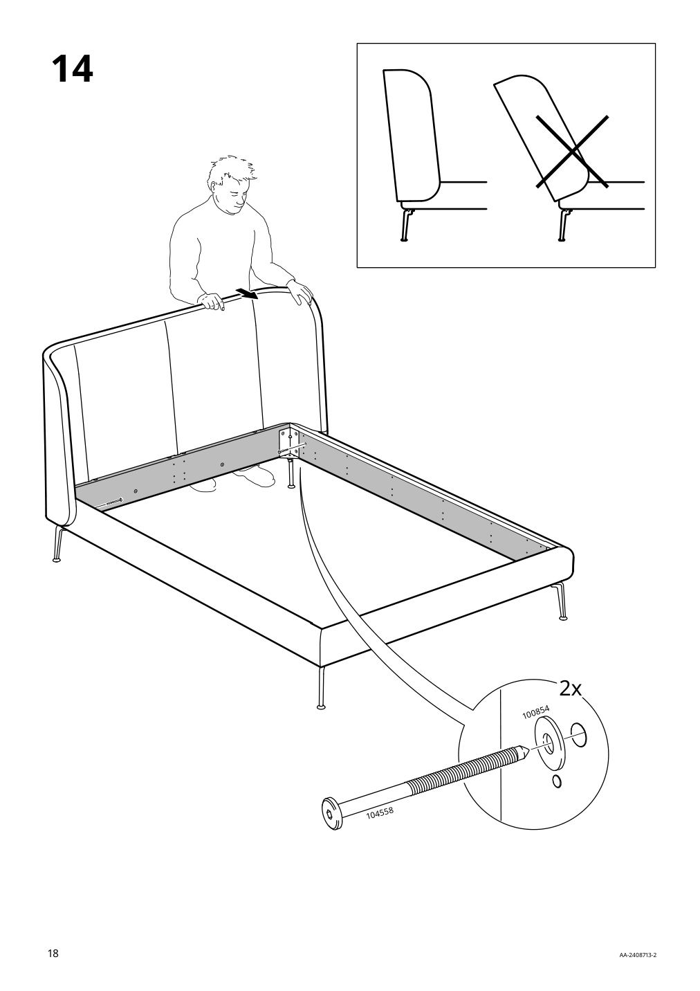 Assembly instructions for IKEA Tufjord upholstered bed frame tallmyra black blue | Page 18 - IKEA TUFJORD upholstered bed frame 995.553.07