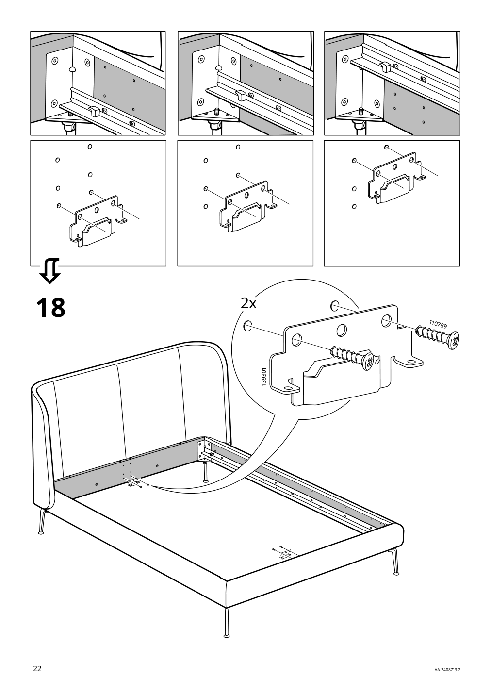 Assembly instructions for IKEA Tufjord upholstered bed frame tallmyra black blue | Page 22 - IKEA TUFJORD upholstered bed frame 995.553.07