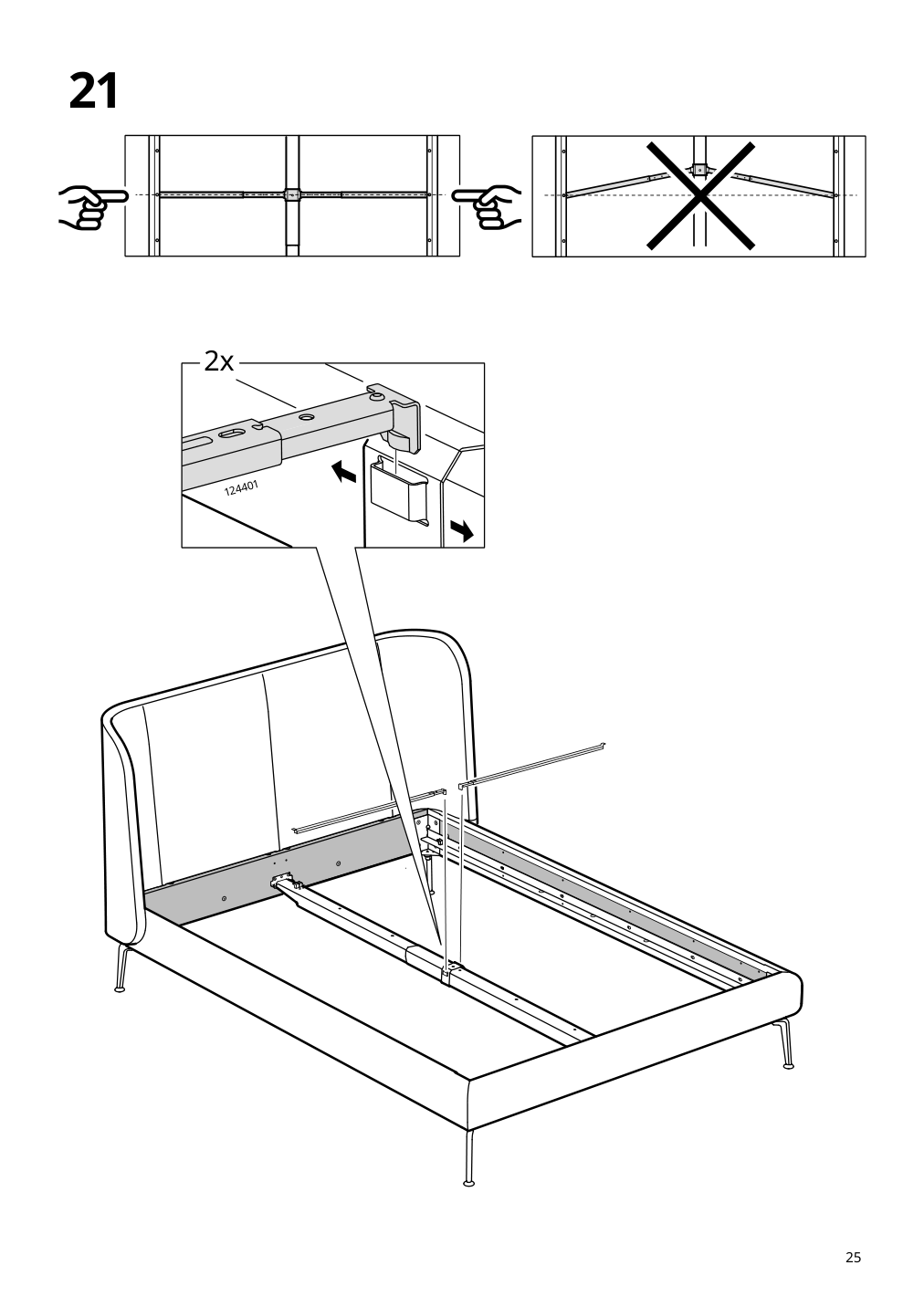 Assembly instructions for IKEA Tufjord upholstered bed frame tallmyra black blue | Page 25 - IKEA TUFJORD upholstered bed frame 205.724.99