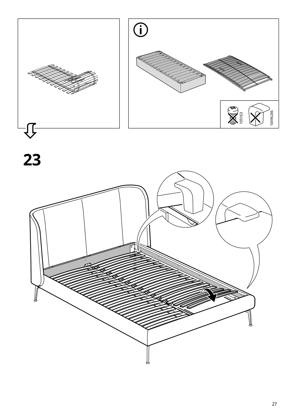 Assembly instructions for IKEA Tufjord upholstered bed frame tallmyra black blue | Page 27 - IKEA TUFJORD upholstered bed frame 995.553.07