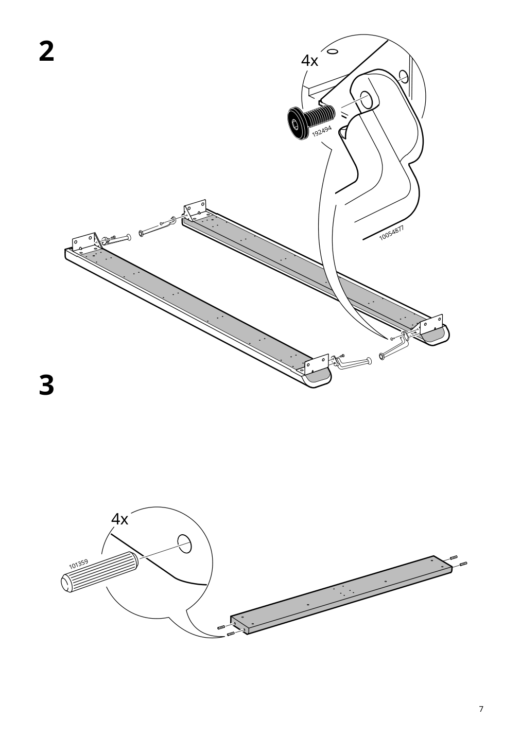 Assembly instructions for IKEA Tufjord upholstered bed frame tallmyra black blue | Page 7 - IKEA TUFJORD upholstered bed frame 205.724.99