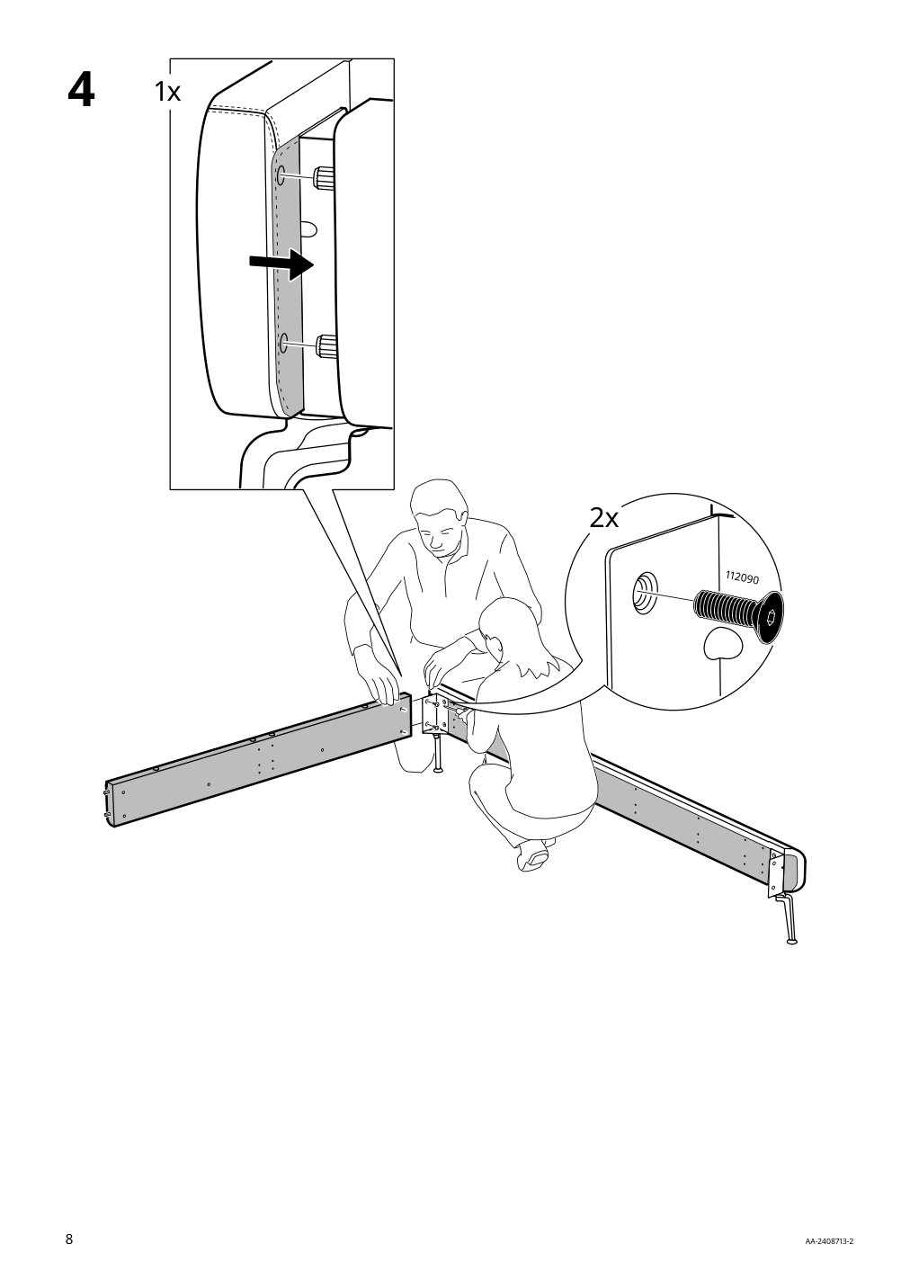 Assembly instructions for IKEA Tufjord upholstered bed frame tallmyra black blue | Page 8 - IKEA TUFJORD upholstered bed frame 205.724.99