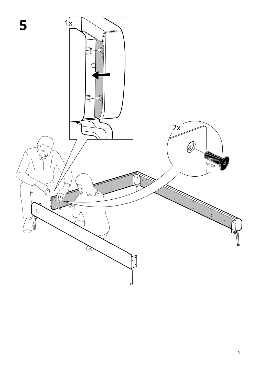 Assembly instructions for IKEA Tufjord upholstered bed frame tallmyra black blue | Page 9 - IKEA TUFJORD upholstered bed frame 205.724.99