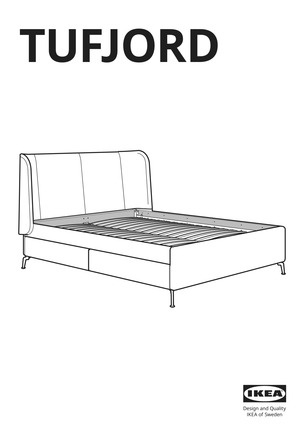 Assembly instructions for IKEA Tufjord upholstered storage bed gunnared blue | Page 1 - IKEA TUFJORD upholstered storage bed 805.209.40