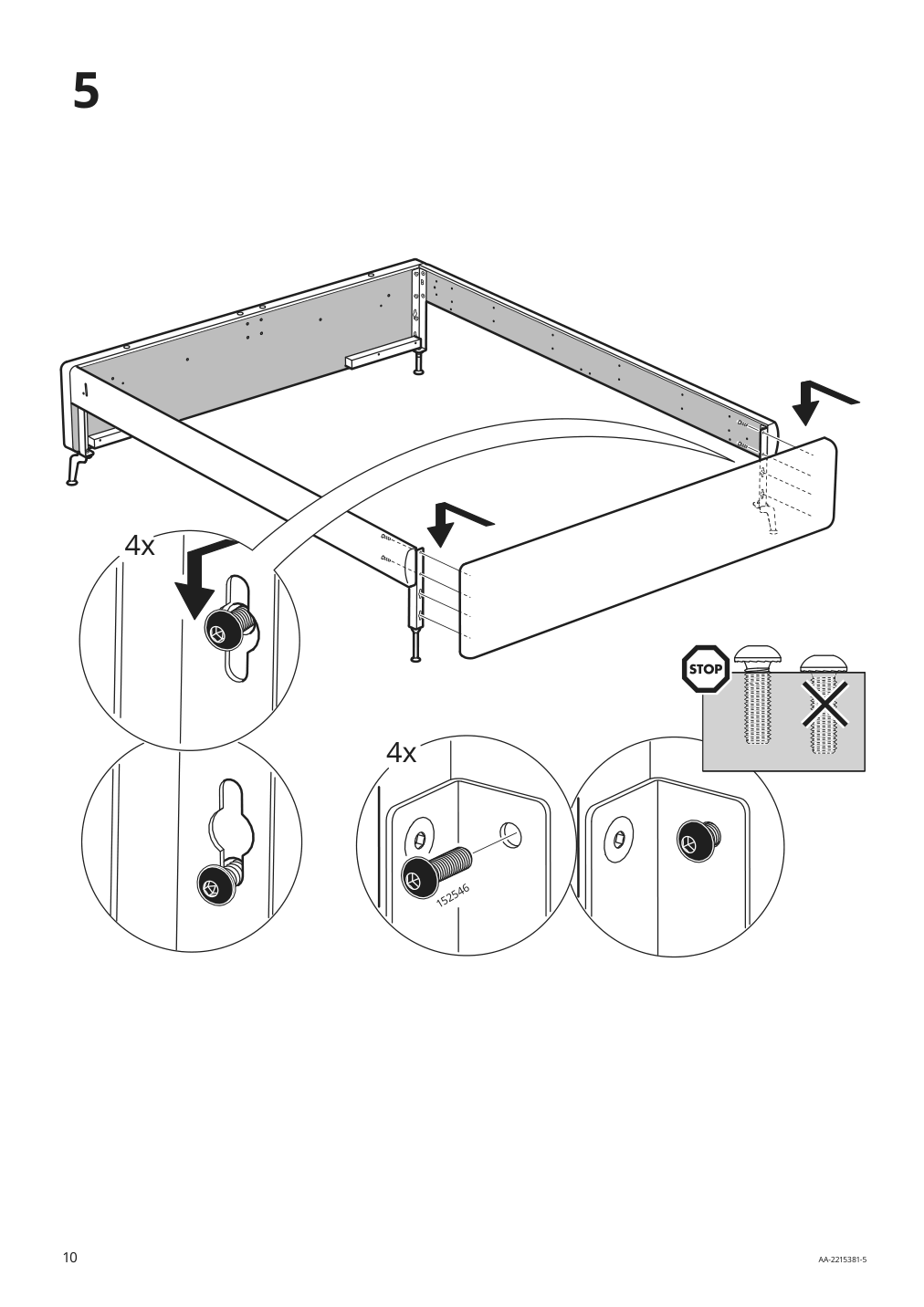 Assembly instructions for IKEA Tufjord upholstered storage bed gunnared blue | Page 10 - IKEA TUFJORD upholstered storage bed 805.209.40