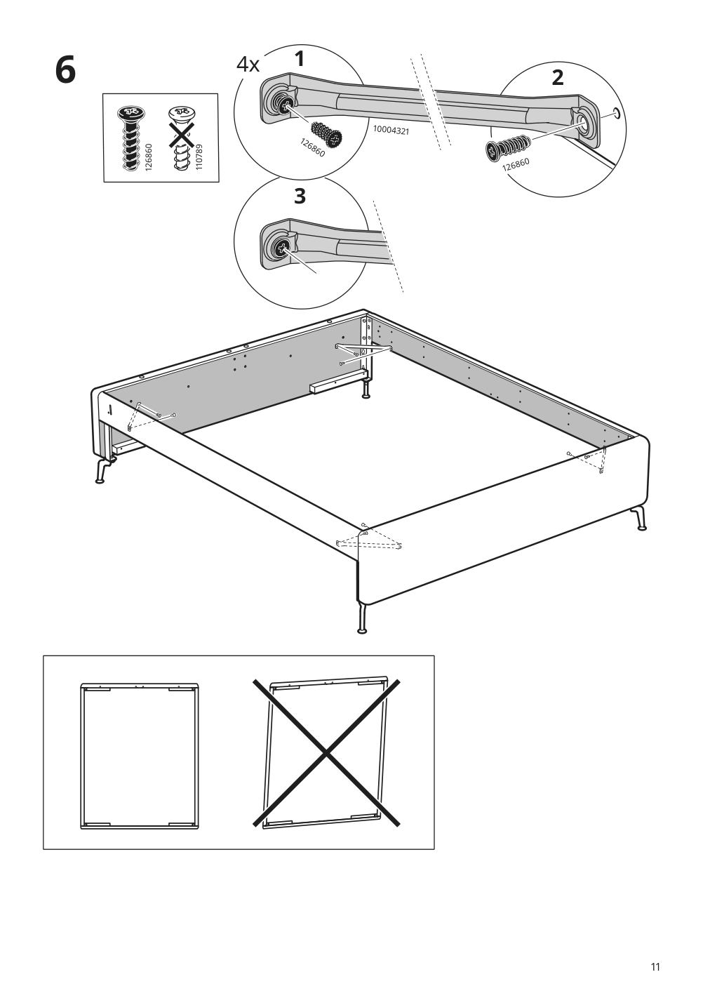 Assembly instructions for IKEA Tufjord upholstered storage bed gunnared blue | Page 11 - IKEA TUFJORD upholstered storage bed 805.209.40