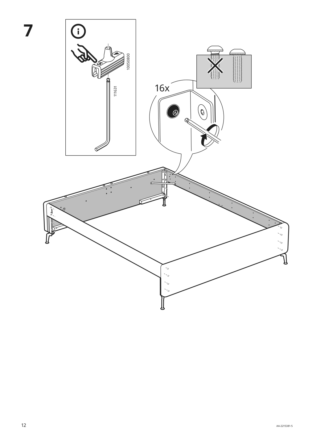 Assembly instructions for IKEA Tufjord upholstered storage bed gunnared blue | Page 12 - IKEA TUFJORD upholstered storage bed 805.209.40