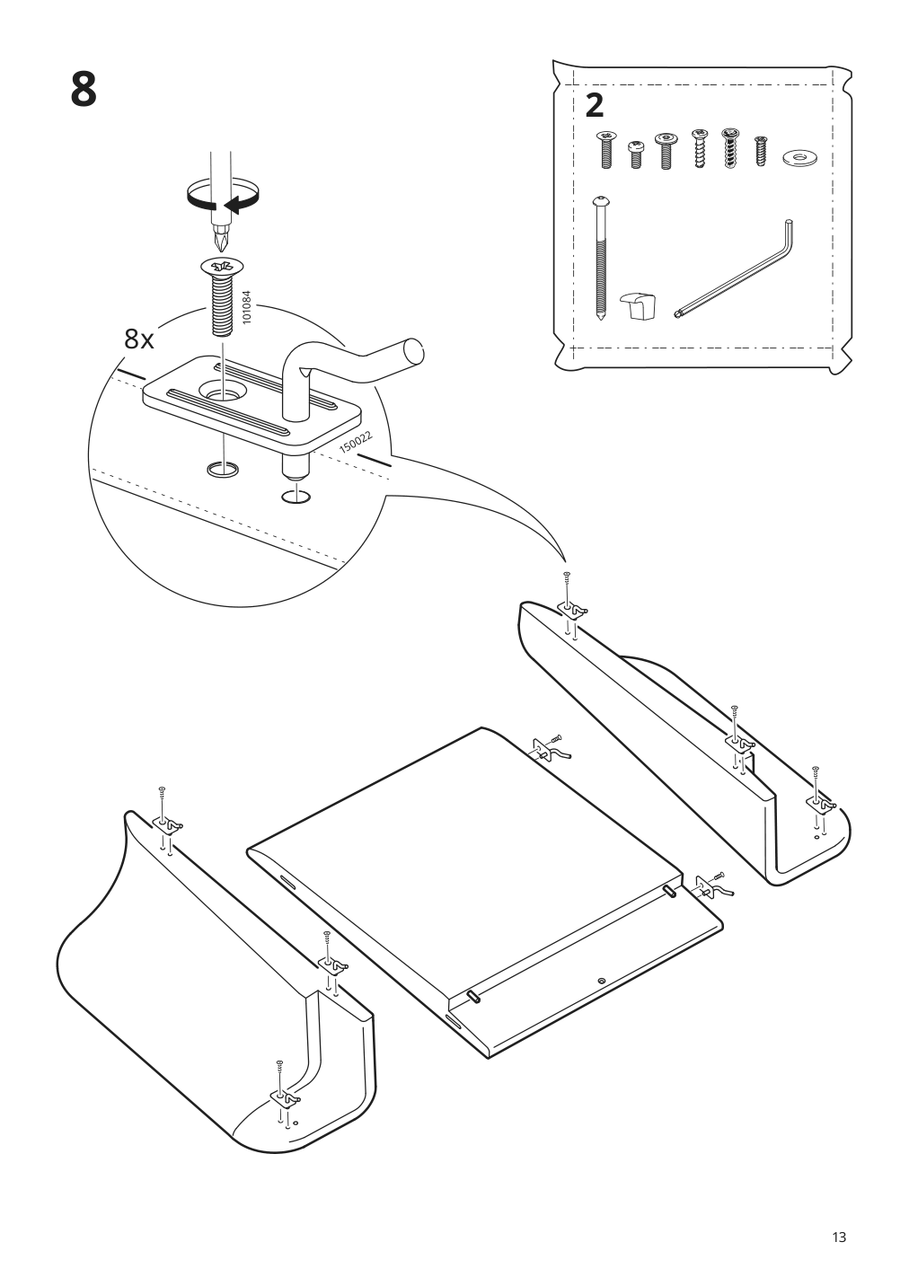 Assembly instructions for IKEA Tufjord upholstered storage bed gunnared blue | Page 13 - IKEA TUFJORD upholstered storage bed 805.209.40